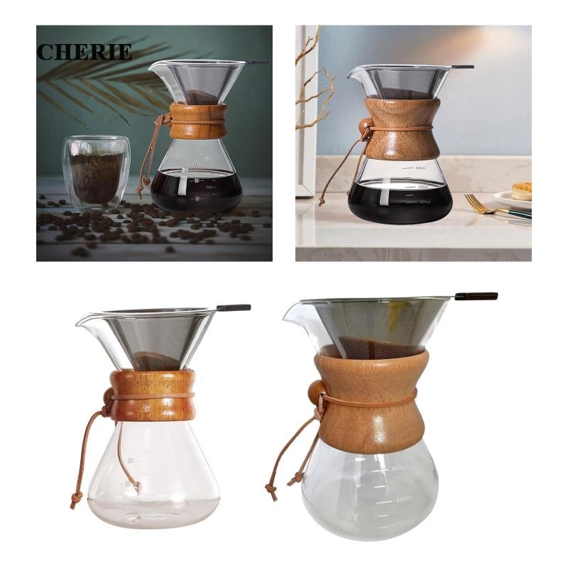 [Chery] Pour Over Coffeemaker, หม้อต้มกาแฟแบบดริปด้วยมือ, ดริปเปอร์กาแฟแบบนํากลับมาใช้ใหม่ได้สําหรับคาเฟ่