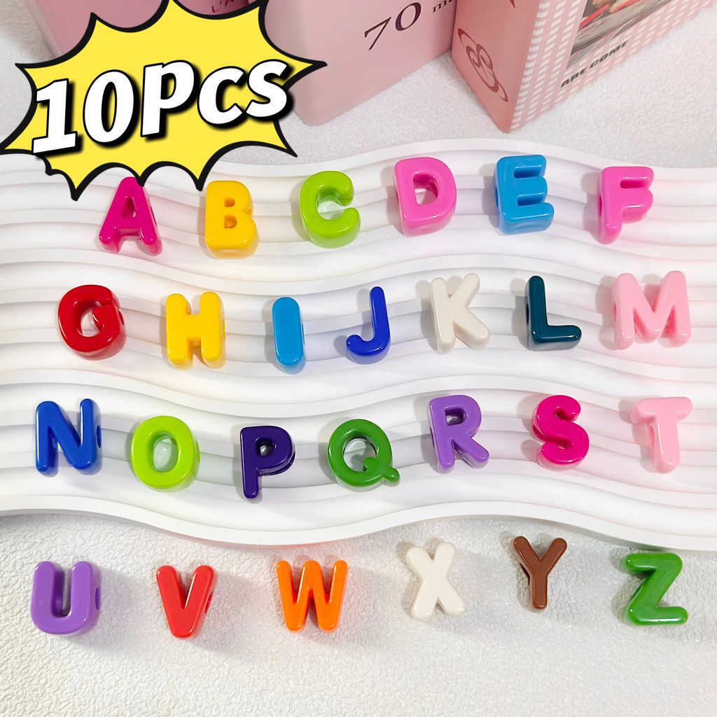 10 ชิ้น Candy สีอะคริลิค AZ ลูกปัด DIY Handmade สร้อยข้อมือสําหรับเครื่องประดับทํา DIY ตกแต่งโทรศัพท์ Chain พวงกุญแจ