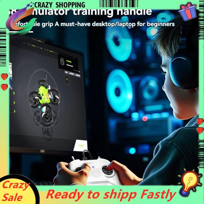 FPV Drone 8CH Flight Simulator รีโมทคอนโทรลจับสนับสนุน Liftoff/DRL/AI Drone//SkyDive สําหรับเดสก์ท็อ