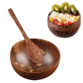 ถ้วยกะลามะพร้าว ชามกะลามะพร้าว 500ML 400ML ชามไม้แข็งแรงทนทาน coconut bowl