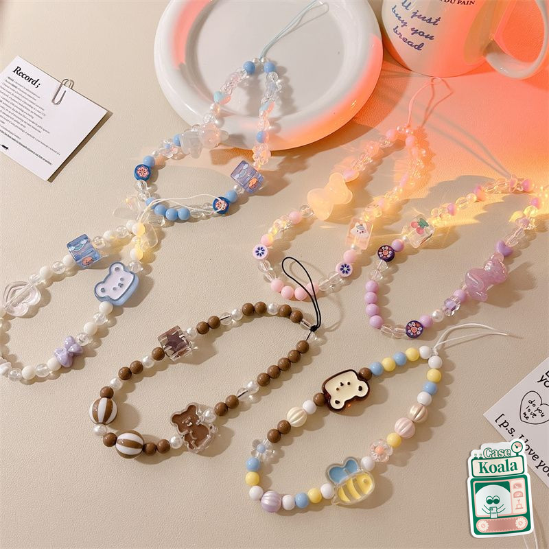 อินเทรนด์น่ารักหมีไข่มุกหัวใจโบว์นอทกระเป๋าโทรศัพท์มือถือกระเป๋าสตาง