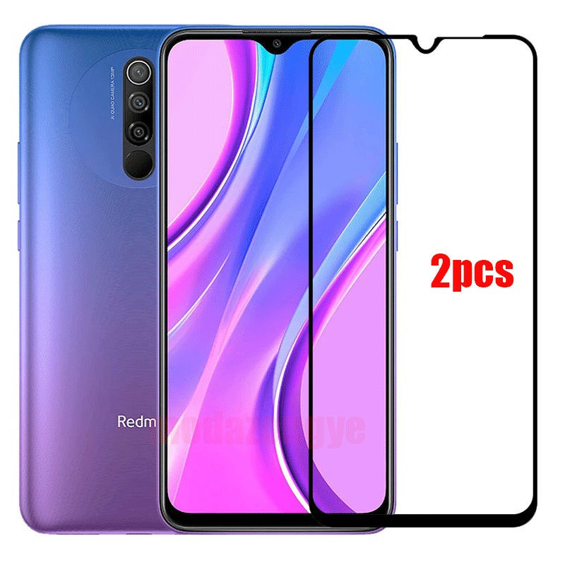 2 ชิ้น Xiaomi Redmi 9 กระจกเทมเปอร์แบบเต็มหน้าจอป้องกัน Redmi 9 Redmi9 ฟิล์มกระจก 9H 2.5D EGVK