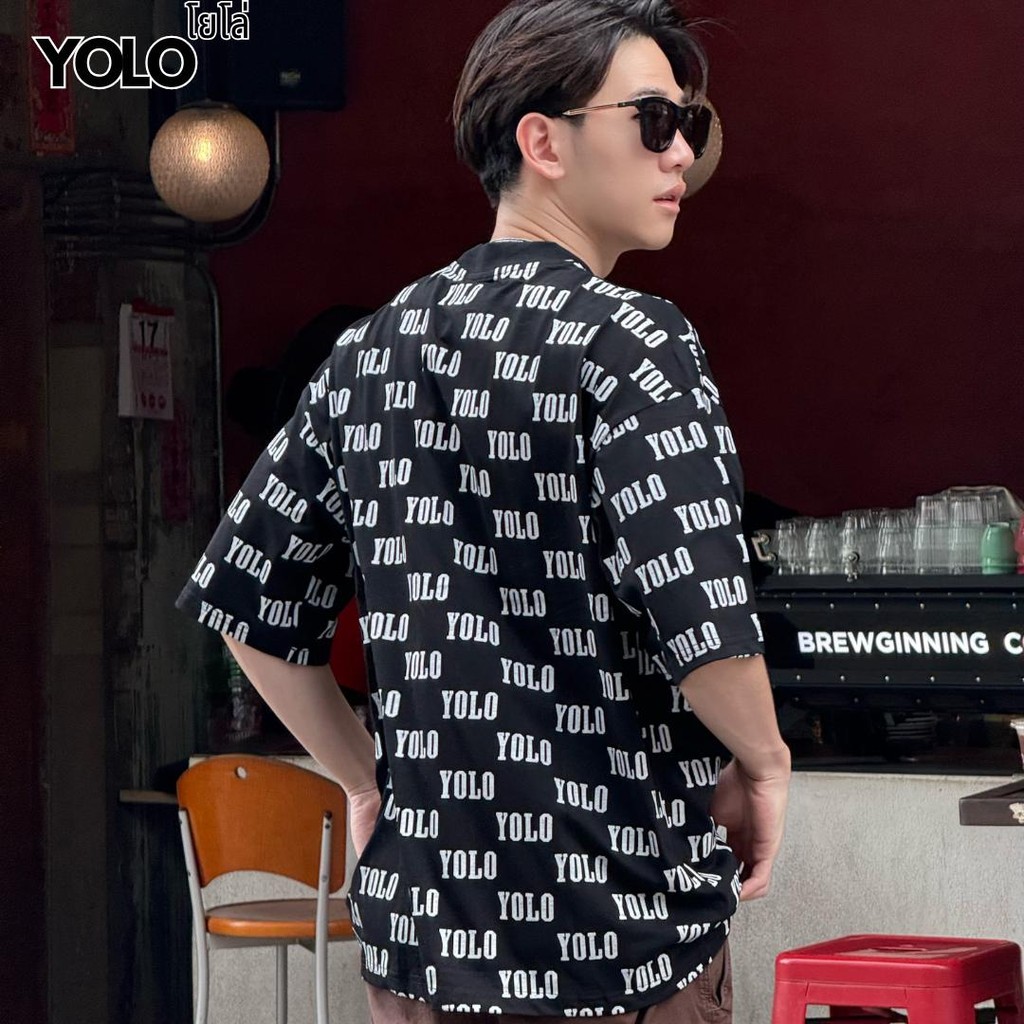 YOLO เสื้อยืด OVERSIZE เสื้อยืด คอกลม แขนสั้น พิมพ์ลายทางลำลอง เนื้อผ้าดี ใส่สบาย Y2642 - รูปที่ 6