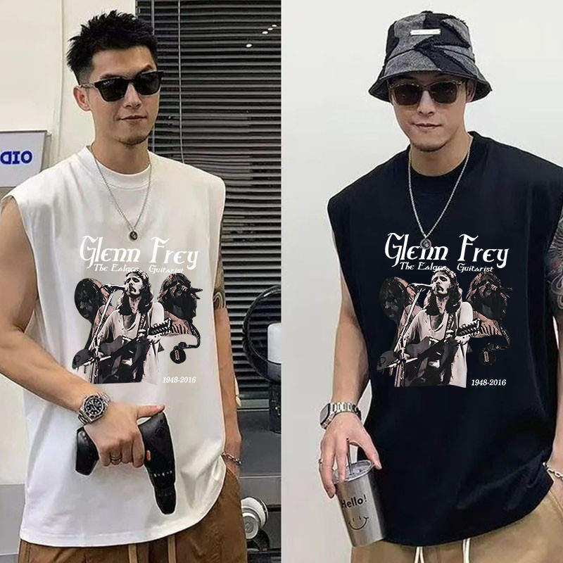 เสื้อกล้ามผู้ชายไซส์ใหญ่ oversize เสื้อผ้าแฟชั่นสำหรับ สกรีนลายวินเทจเท่ ฮิปฮอป เสื้อยืดบาสแขนกุดทรงหลวมไตล์เกาหลี