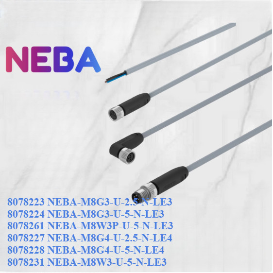 FESTO Link Cable NEBA-M8W3P-M8G3-M8G4-M8W3-M12W5-M8W4-M12G5-U-2.5-5-N-LE3 ยี่ห้อ ใหม่-LE5-LE3 ยี่ห้อ
