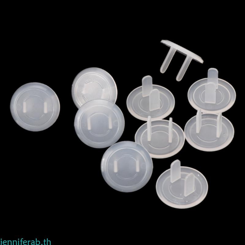 Jenniferab 10 ชิ้น US Power Socket Baby Child Safety สําหรับอุปกรณ์ป้องกัน Anti-shock Plug Protector สีขาว Socke