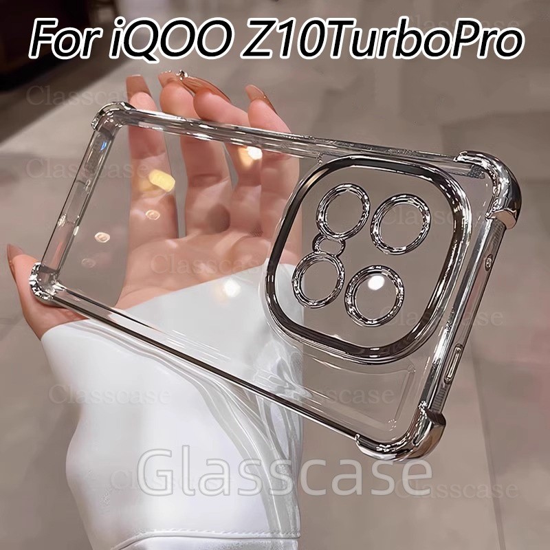ปลอกสําหรับ Vivo iQOO Z10 X Turbo Pro iQOOZ10 Z10X Z10Turbo Z10TurboPro Clear เคสโทรศัพท์แฟชั่นคู่สี่มุม Anti Fall กันกระแทก Came เลนส์ป้องกันปลอกอ่อนปกหลัง