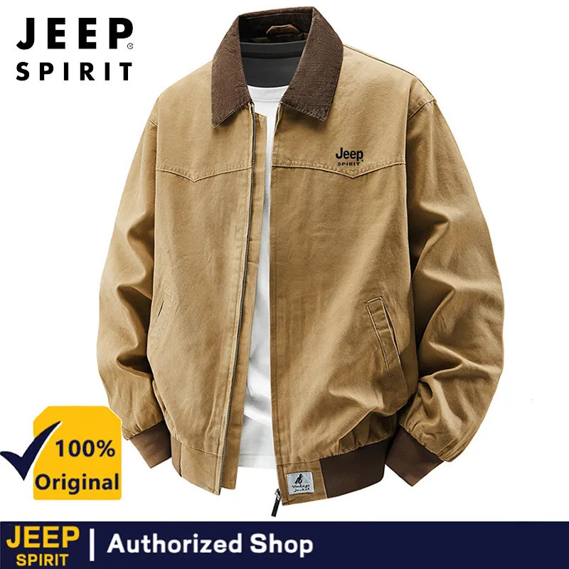 JEEP SPIRIT เสื้อแจ็คเก็ตเดินป่ากลางแจ้ง ทรงหลวมอเนกประสงค์สําหรับผู้ชาย สำหรับงานธุรกิจ