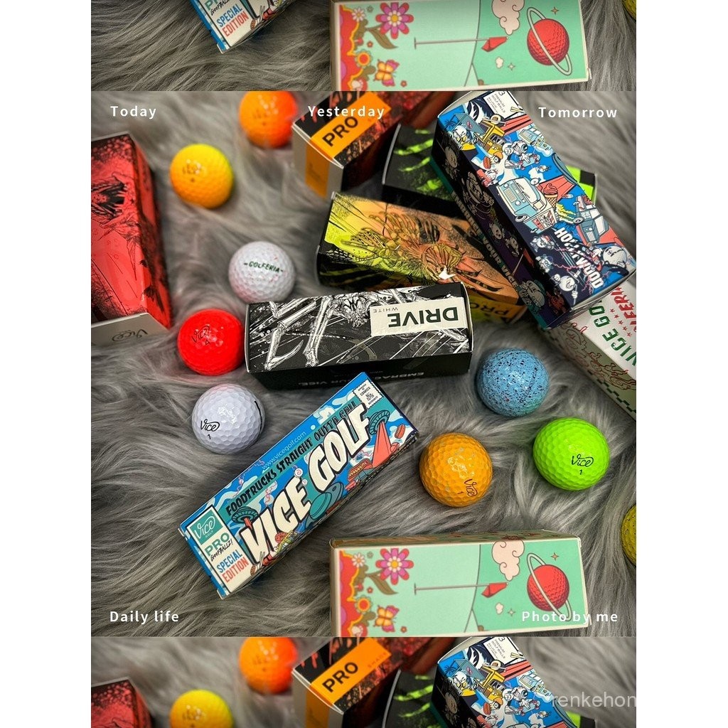 ลูกกอล์ฟใหม่เอี่ยมสีสันสดใสจากแบรนด์ Vice Golf Limited Edition นำเข้าจากต่างประเทศ มีในสต็อก