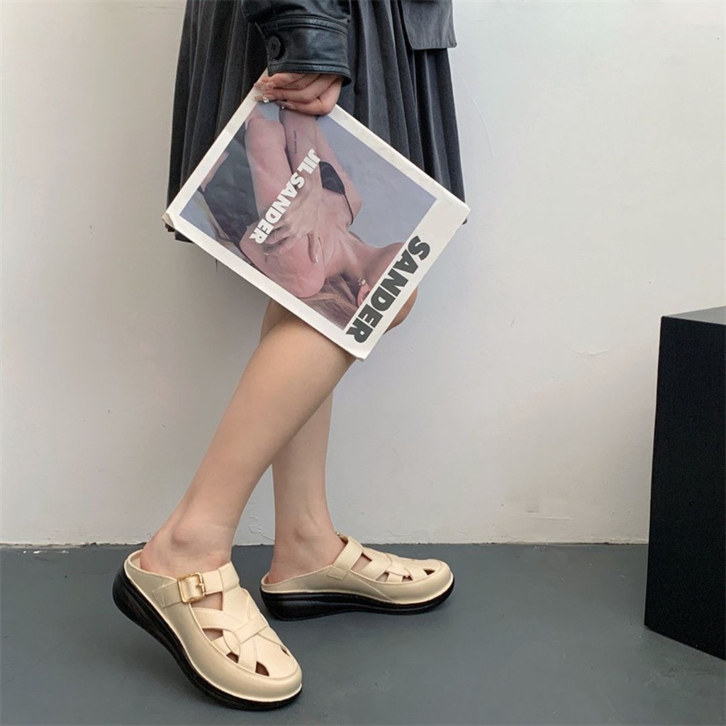 รองเท้าผู้หญิง เสริมส้น5ซม. รองเท้าแฟชั่นสไตล์เกาหลี กันลื่อน พื้นนุ่ม EVA สวมใส่สบาย - รูปที่ 5