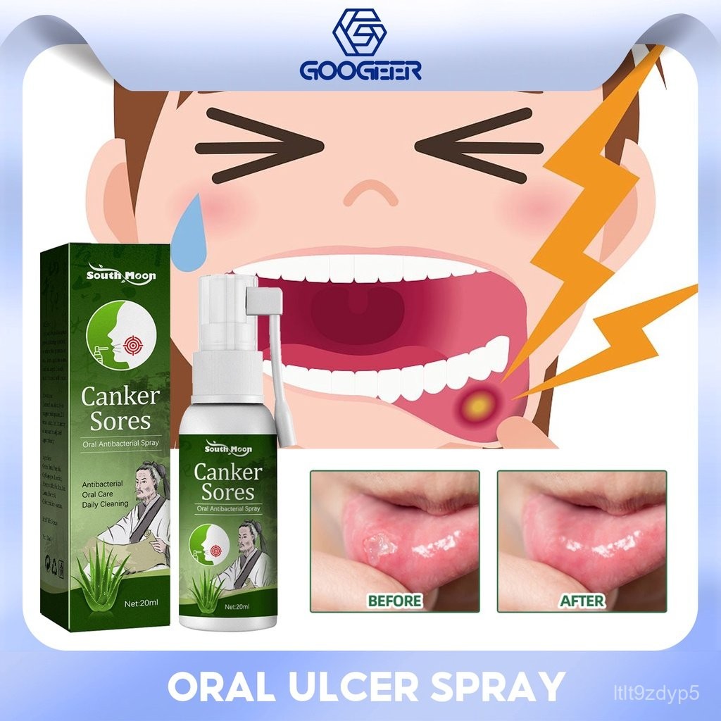 South Moon Oral Ulcer Spray Treatment Pharyngitis Halitosis Sore Antibac Mouth Cleaner Fresh Breath 