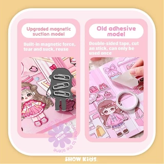 หนังสือแม่เหล็กฉากแต่งตัว เงียบสงบ ตัดฟรี แฮนด์เมด DIY ของเล่นเพื่อการศึกษา