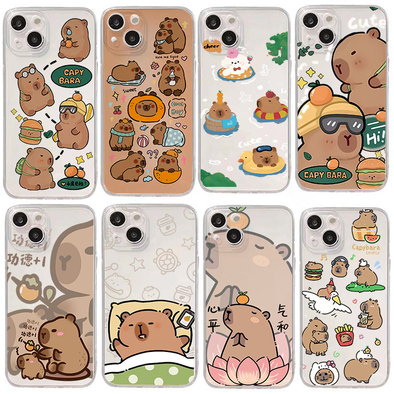 น่ารัก Capybara สําหรับ Samsung Galaxy A56 5G A55 A16 A06 A15 A53 A54 A34 A35 A14 A54 A23 A32 A33 5G Clear เคสโทรศัพท์