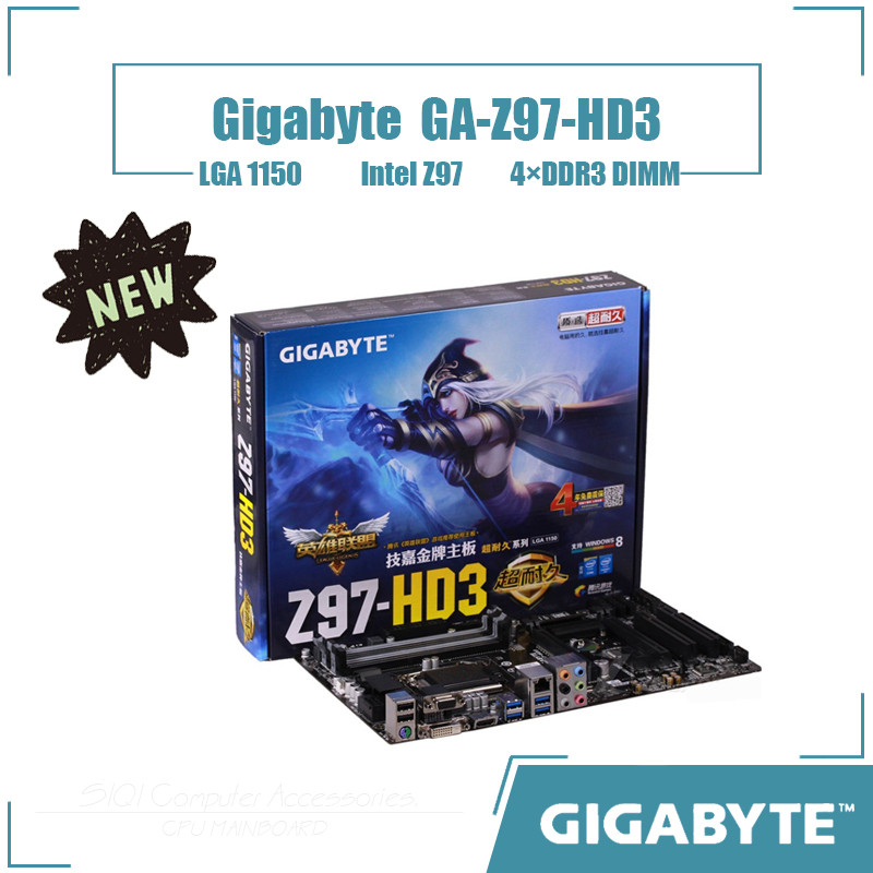 [ใหม่] เมนบอร์ด Gigabyte GA-Z97-HD3 Intel Z97 LGA1150 4DDR3 DIMM เมนบอร์ดเดสก์ท็อป