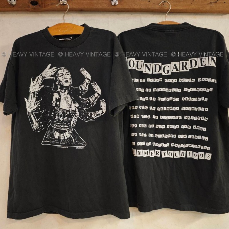 SOUNDGARDEN Kali SUMMER TOUR 1994 tag USA เสื้อวินเทจ เสื้อทัวร์ วงร๊อค heavy vintage shirt