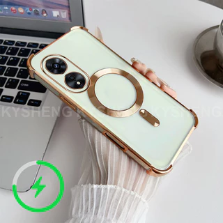 สําหรับ OPPO A17 A18 A38 4G A97 A17K เคสโทรศัพท์ TPU ชาร์จแม่เหล็กสี่มุม anti drop โปร่งใส soft shell WBQ