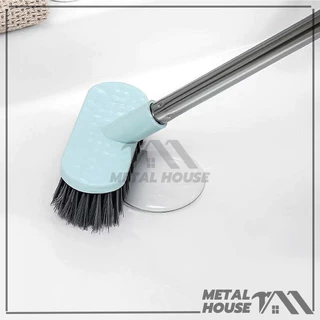 แปรงขัดพื้นห้องน้ำ ด้ามสแตนเลส แปรงขัดพื้น ขนแปรงไนล่อน คุณภาพดี2 สี คละสี