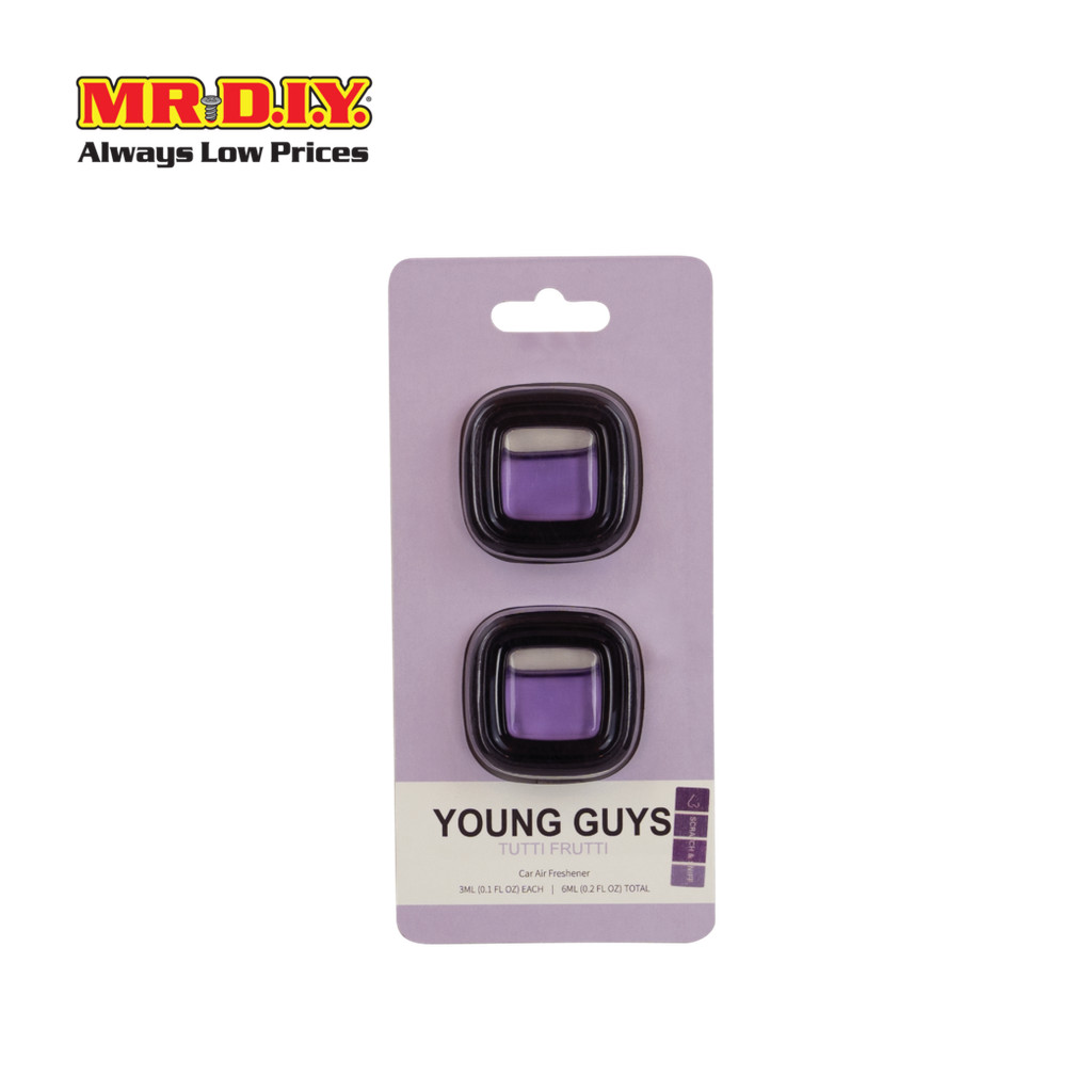 YOUNG GUYS น้ำหอมปรับอากาศในรถยนต์ กลิ่น TUTTI FRUTTI (2 ชิ้น/แพ็ก)