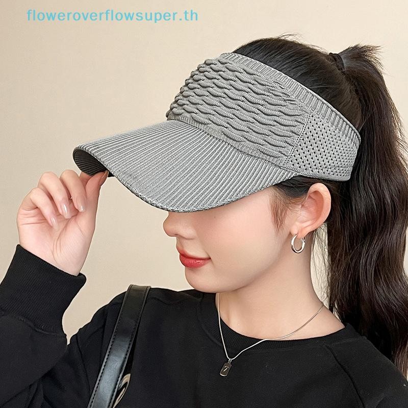 FSTH ฤดูร้อน Anti-UV Sun หมวกผู้หญิงที่ว่างเปล่าหมวกด้านบนชายหาดกีฬากลางแจ้ง Visor ถักเบสบอลหมวก HH