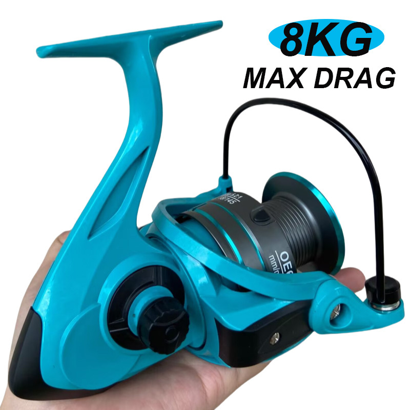 Super ทนทาน Spinning Fishing Reel การออกแบบน้ำหนักเบาที่ทำจากโลหะ สPOOL เหมาะสำหรับการตกปลาในน้ำเค็มและJIGGING ด้วยอัตราส่วนเกียร์ 5.2:1