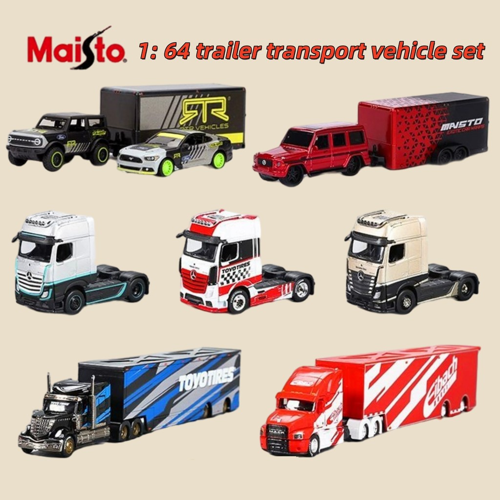 ชุดรถบรรทุกและรถพ่วง Maisto 1:64 สำหรับสะสมและจัดแสดง