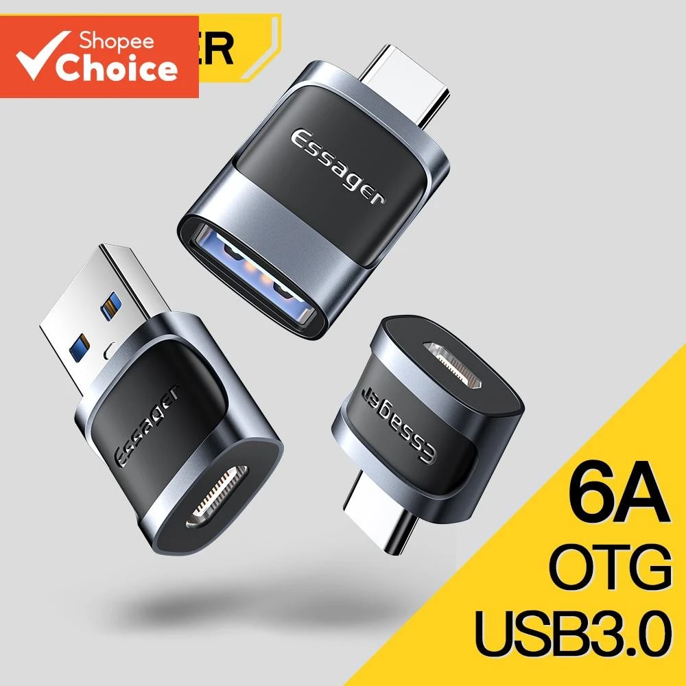 อะแดปเตอร์ USB 3.0 ถึง Type C OTG ตัวแปลง USB A เป็น Micro Type C สําหรับ Macbook แล็ปท็อปเครื่องอ่านการ์ด