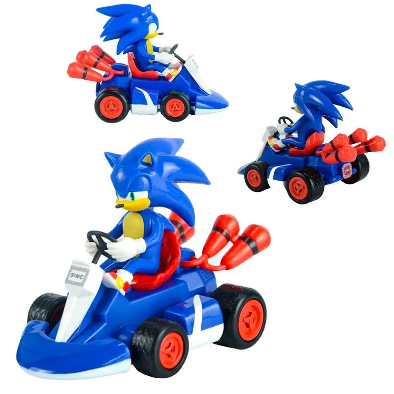 รถดึงกลับ Sonic The Hedgehog ฟิกเกอร์ Sonic Miles Prower Dr. Eggman โมเดลตุ๊กตา Sonic ของขวัญสำหรับเด็กผู้ชาย ของเล่นรถโกคาร์ท