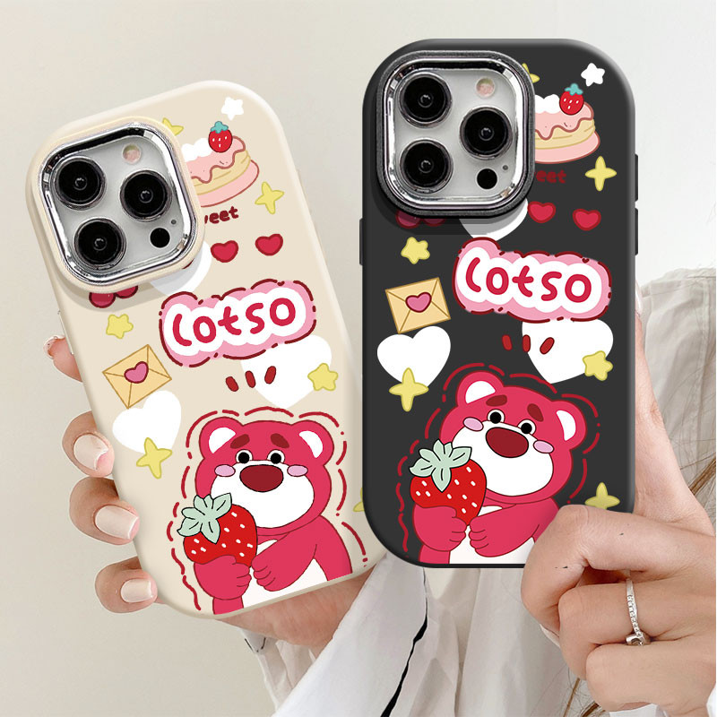 หมีสตรอเบอร์รี่สําหรับ Infinix HOT 40I 30I SMART 8 7 6 5 HD PLUS SPARK 20C GO 1 2024 2023 2025 หมายเ