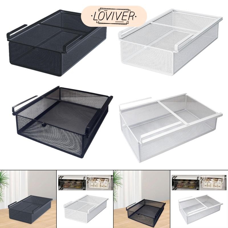 LOVIVER แขวนดึงลิ้นชักตะกร้าสไลด์ในตะกร้าออแกไนเซอร์สําหรับบ้านตู้กับข้าวหอพัก