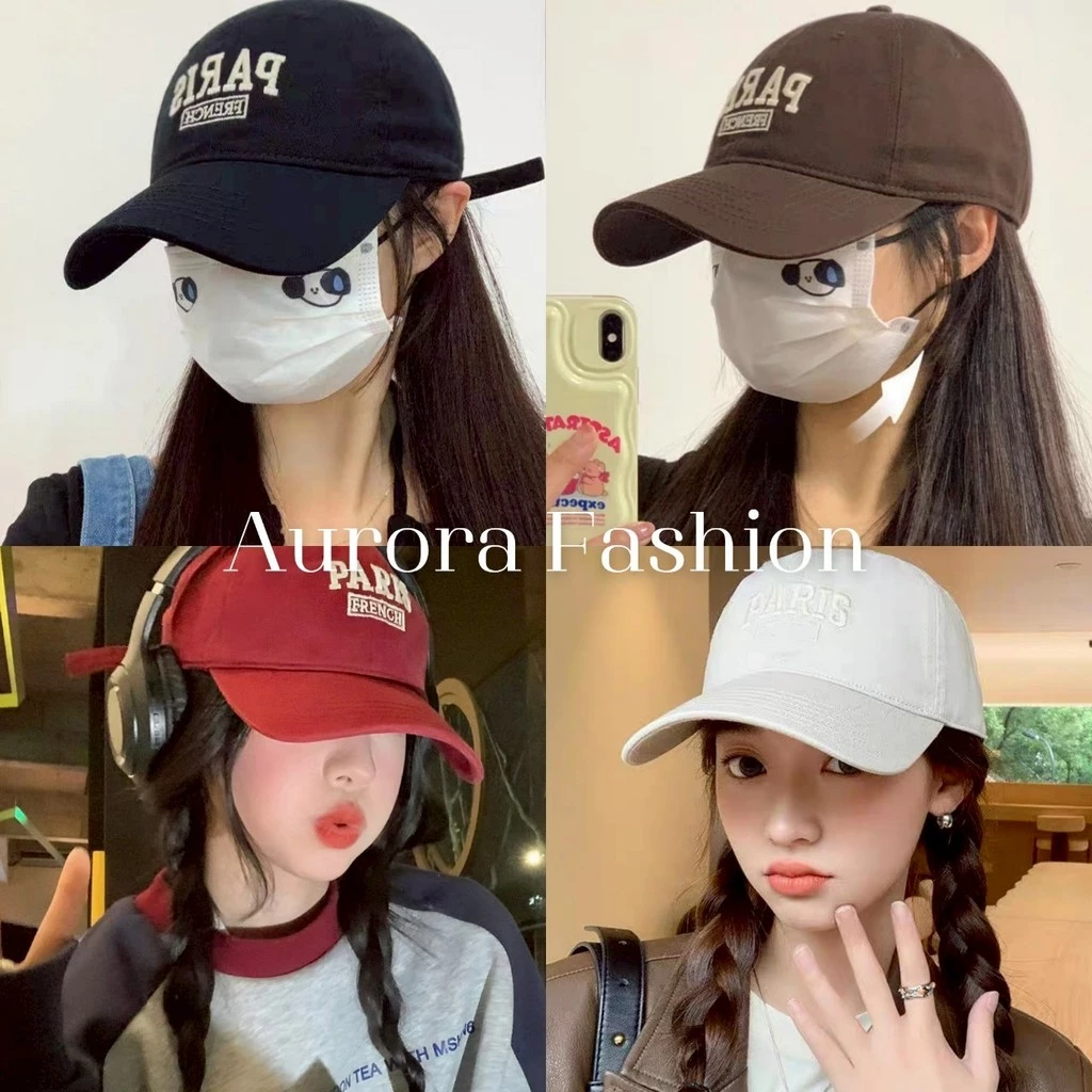 Aurora🛒พร้อมส่ง🚚 (รูปถ่ายจากงานจริง) หมวกแก๊ป มี 5 สี เบสบอล ปัก PARIS สไตล์เกาหลี