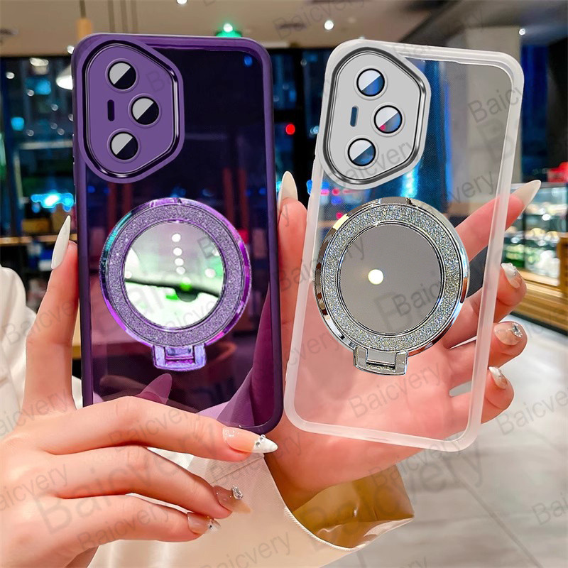 สําหรับ Huawei Honor 400 Pro / Honor 400 / Honor 400 Lite ปลอกเลนส์กล้องปกป้องหรูหราที่วางกระจกเคสโทรศัพท์แม่เหล็ก