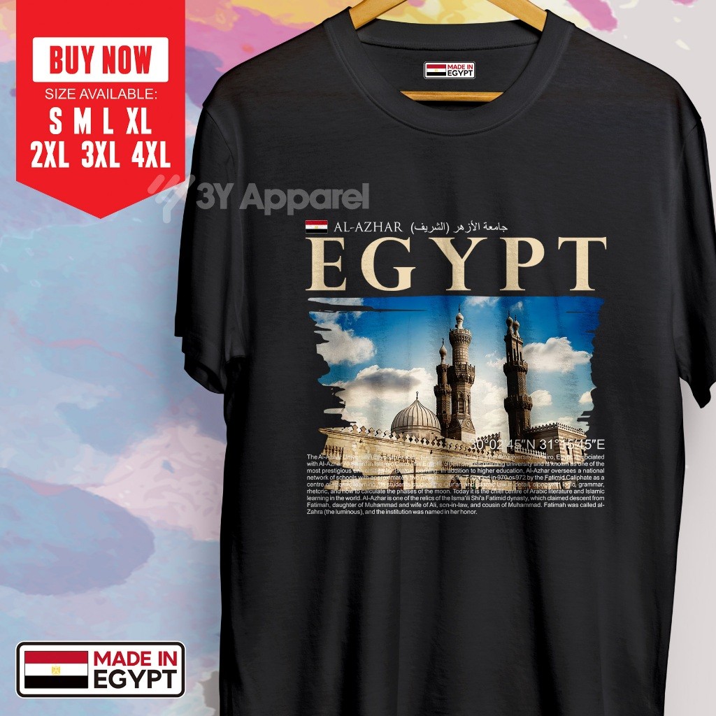 เสื้อยืดอียิปต์ EGYPT วันหยุดของที่ระลึก CAIRO CAIRO Al Azhar Alexandria Aswan พีระมิดทั่วโลก PREMIU