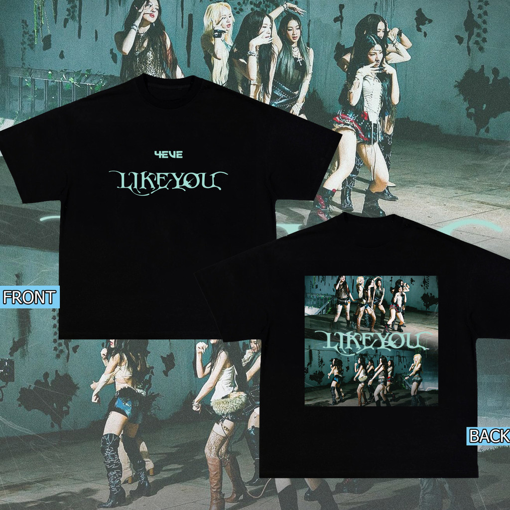 【e.s.h Shop】 2025 T-pop “ 4EVE - LIKE YOU ” KEY VISUAL เสื้อยืดผู้หญิงพิมพ์ลายคอตตอนแท้ คอตตอนแท้  ด