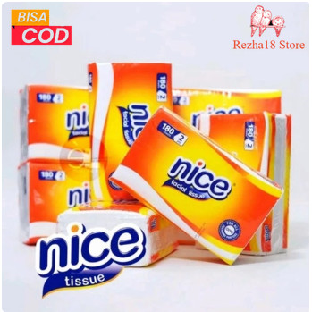 R18 กระดาษเช็ดหน้า Nice 180 แผ่นกระดาษทิชชู่ 2 ชั้น