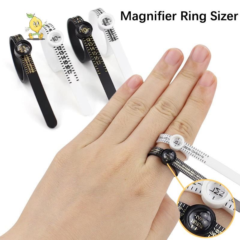 [mozh] เครื่องวัดขนาดแหวนพร้อมแว่นขยาย สำหรับการทดสอบของแท้และทำความสะอาดนิ้ว รองรับมาตรฐาน UK/US/EU [TH]
