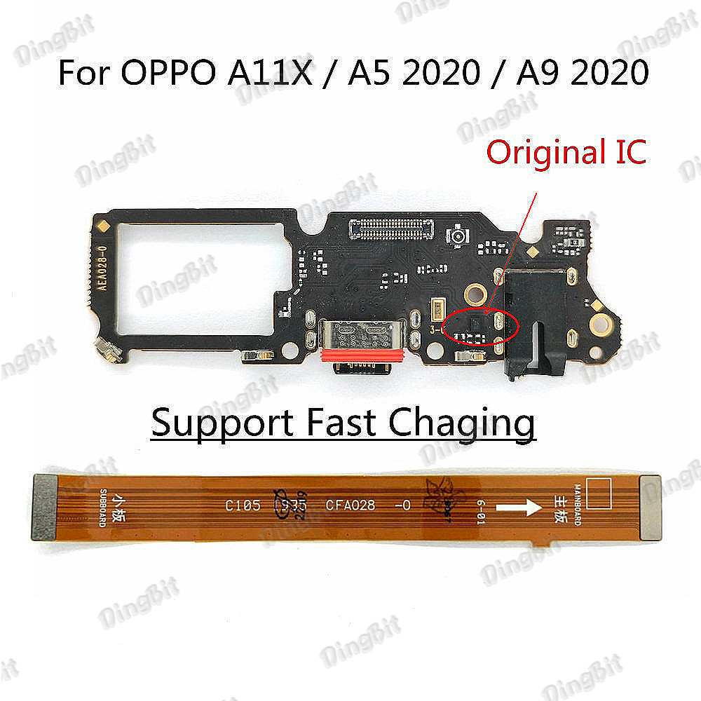สําหรับ OPPO A5 2020 / A9 2020 / A11 A11X USB แท่นชาร์จพอร์ตพร้อม IC รองรับ Fast Charging Connector เมนบอร์ดหลัก Flex Cable
