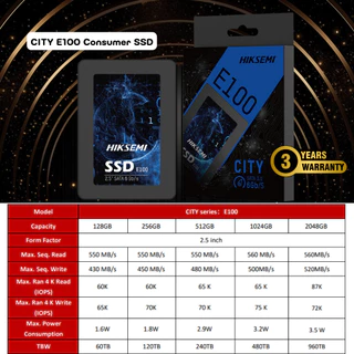 HIKSEMI SSD SATA 120GB/240GB/256GB/480GB/512GB (เอสเอสดี)