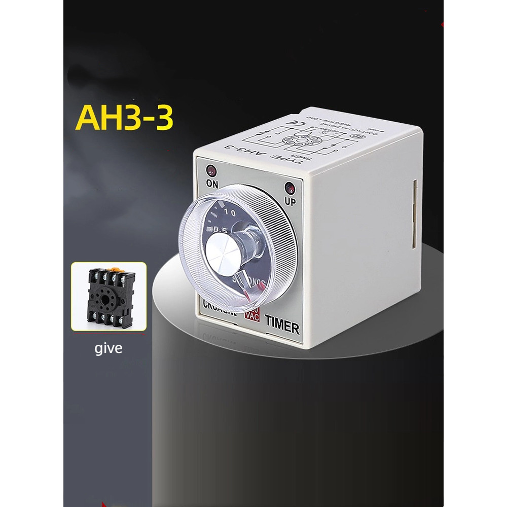 AH3-3 รีเลย์เวลา AH3-2 DC AC220V Power-on Delay Timer DC24V DC12V 8 Pins (ฐานฟรี)