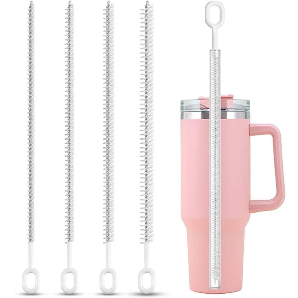 แปรงฟางทําความสะอาดสําหรับ สแตนลีย์,10 นิ้ว 4 แพ็คแปรงทําความสะอาดท่อสําหรับ 40/30/20 ออนซ์ สแตนลีย์ โอวลา แก้วน้ํา,ขวดเดินทาง,4 เส้นผ่านศูนย์กลางเต็มรูปแบบขนแปรงและจับต