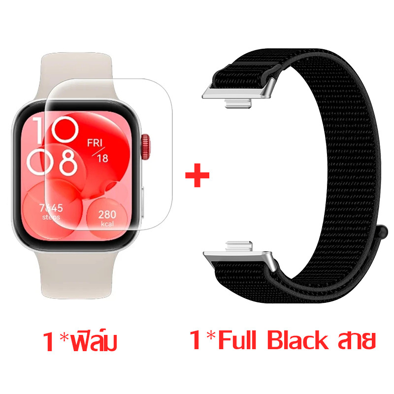 【สาย+ฟิล์ม】สายรัดไนลอน for Huawei Watch Fit 4 / Huawei Watch Fit 4 Pro / Fit 3 แหวนไนล่อนเปลี่ยนสายปรับได้สมาร์ทนาฬิกา - รูปที่ 7
