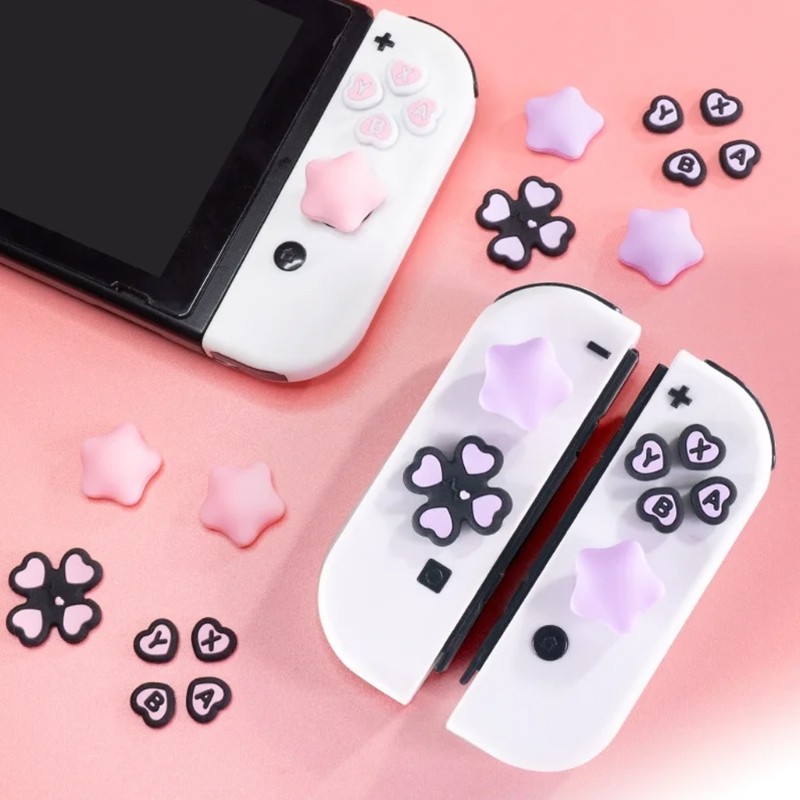 3C ซิลิโคนคอนโทรลเลอร์ปุ่ม Caps จอยสติ๊ก Cover Guard สําหรับ NSW2 ปรับปรุงการจัดการ