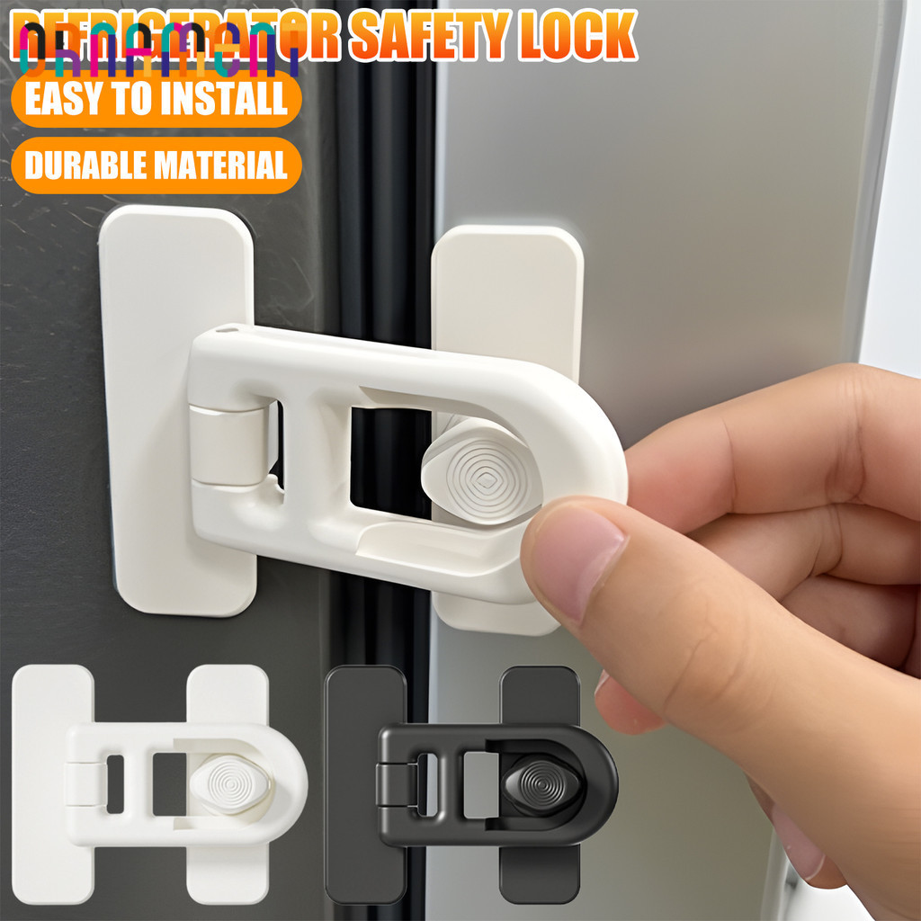 [H&L]ล็อคตู้เย็น ABS สากล 7.2x5.8 ซม., อุปกรณ์เปิดป้องกันอุบัติเหตุสําหรับเด็ก, ล็อคตู้นิรภัยสําหรับเด็กพร้อมการออกแบบป้องกันนิ้ว