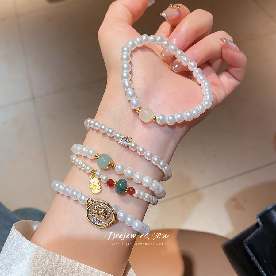 เดรช สร้อยข้อมือมุกเทียมสไตล์จีนใหม่