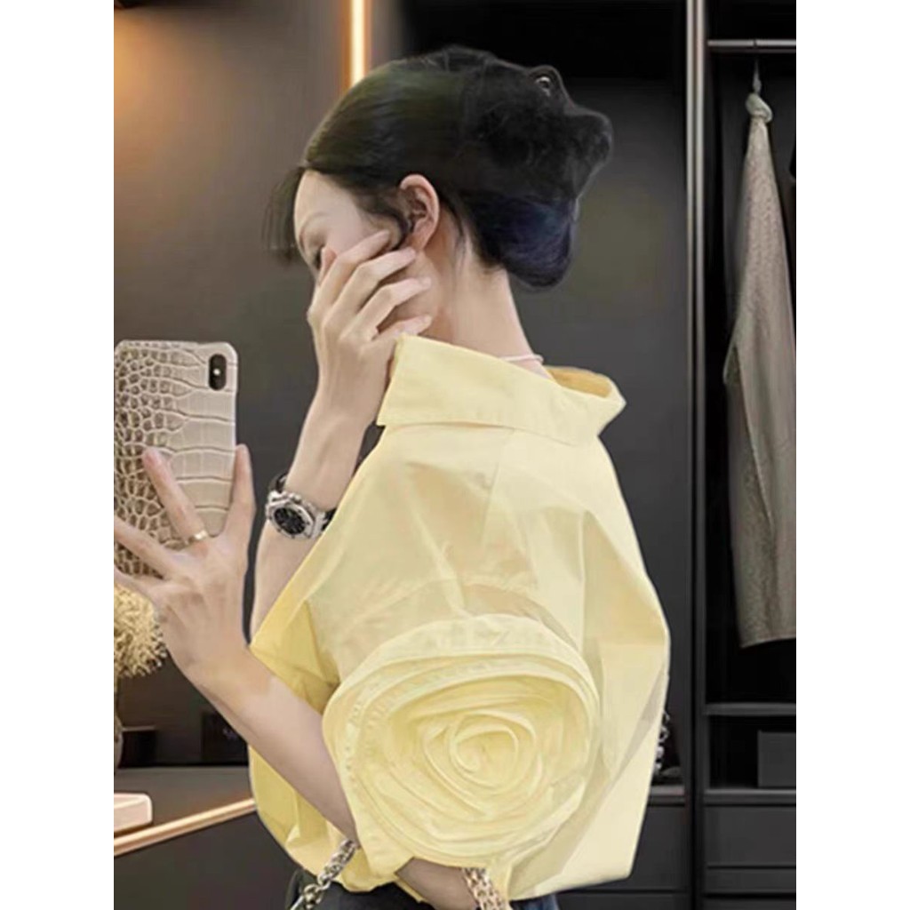imoveเสื้อลายดอกไม้ 3D สําหรับผู้หญิงสไตล์เกาหลี