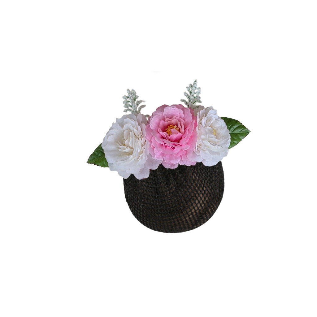 เน็ตผมดอกไม้ ดอกโบตั๋น กิ๊บสปริง 10 cm ใส่ทำงาน ใส่ฟ้อนรำ สวยงามมาก - รูปที่ 7