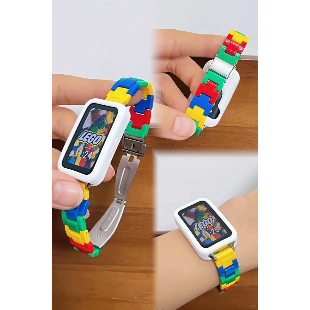 2 in 1 Strap + สําหรับ Huawei Watch Band 10 Band 9 Band 8 สร้อยข้อมือสายรัดข้อมือ Rainbow Blocking สายเรซิ่นสําหรับ Huawei Band 7 6 เปลี่ยนอุปกรณ์เสริม ราคา ถูกที่สุด ดีลบีเคเค