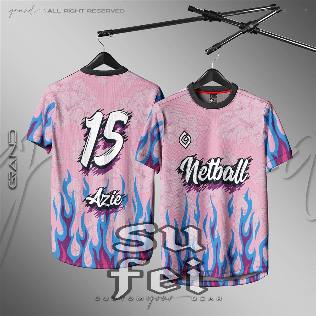 NETBALL 2025 FULL SUBLIMATION Jersey ปรับแต่ง Your Jersey Thailand Unisex Retro Collar Viral Baju Je