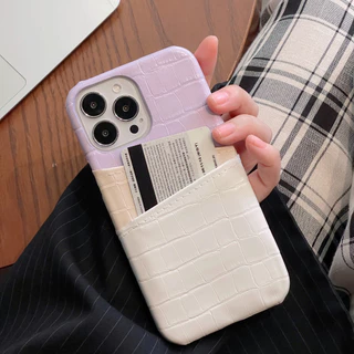 ผสมเคส iPhone หนังสีสันสดใสพร้อมที่ใส่การ์ดสําหรับ iPhone16 16promax 16pro 13 13pro 13promax 14 14pro 14promax 15 15pro 15promax 12 12pro 12promax 11 11promax ปลอกป้องกันการตก