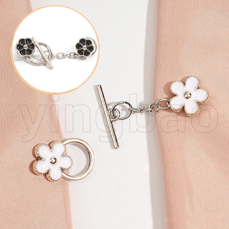 5ชิ้นคาร์ดิแกนที่ถอดออกได้เล็บฟรีขาเข็มกลัดป้องกันการสัมผัสเสื้อผ้าโซ่คอข้อมือการเชื่อมต่อOTตกแต่งหั