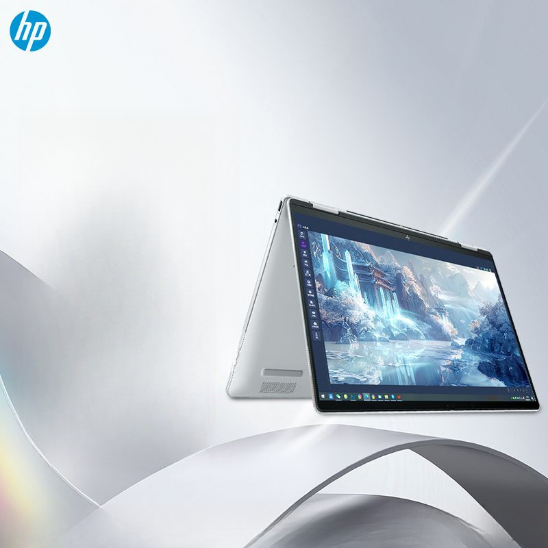 2024 HP Envy14 X360 จอสัมผัสพลิกกลับน้ำหนักเบา 360°โน้ตบุ๊ก Ai-class R5-8640HS สีเงิน